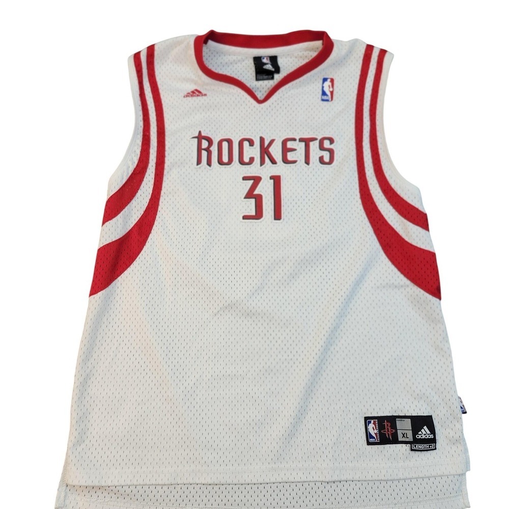 HOUSTON ROCKETS ADIDAS BOYS XL SHANE BATTIER 31 WHITE NBA BASKETBALL JERSEY EUC